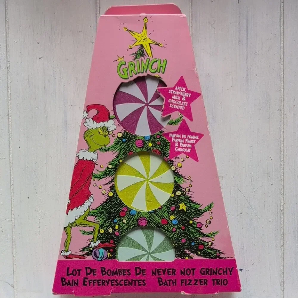 Grinch Bath Fizzer Trio - Pink, Green, White
